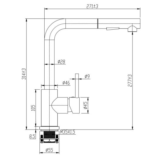 Satz granitspüle Berg Hobart BRQ19104, küchenarmatur Berg Porta WW 130231PH