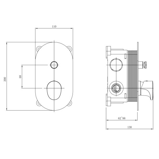 Set Badewannen- und Duscharmatur Cersanit Inverto S951-282, Duschset Cersanit Inverto S951-709, S951-557