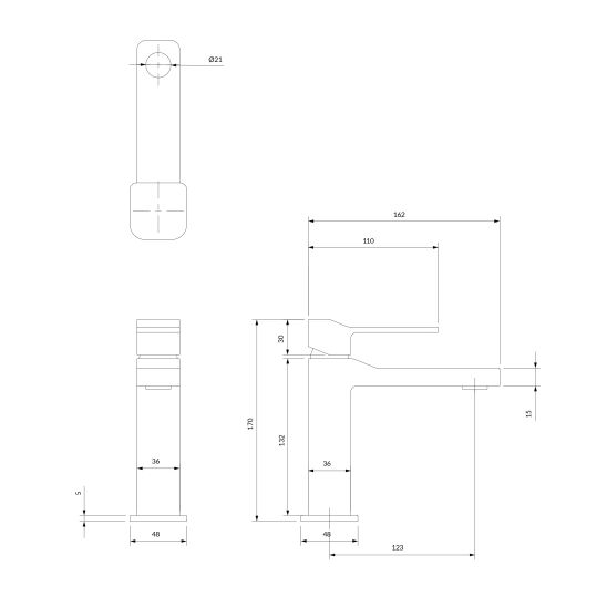 Set Duschset Omnires Slide SYSSL12GR, Waschtischarmatur Omnires Slide SL7710GR