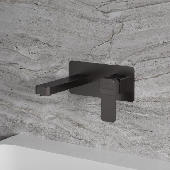 Set Duschset Omnires Slide SYSSL11GR, Waschtischarmatur Omnires Slide SL7715GR