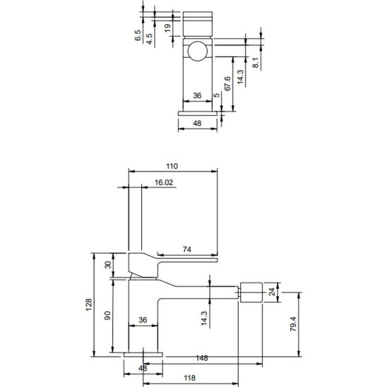 Set Duschset Omnires Slide SYSSL12GR, Waschtischarmatur Omnires Slide SL7710GR, SL7720GR