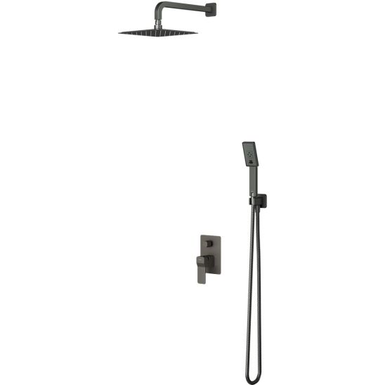 Set Duschset Omnires Slide SYSSL12GR, Waschtischarmatur Omnires Slide SL7710GR