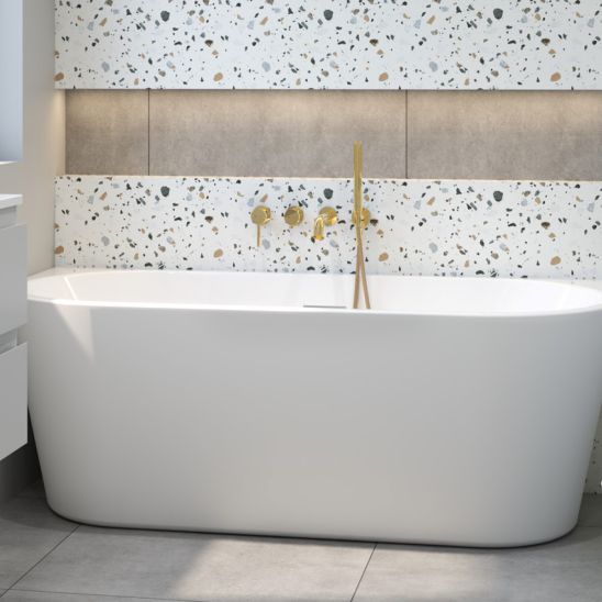 Set Vorwand-Badewanne Oltens Delva 12019000, Verschlusskappe Oltens 09002300