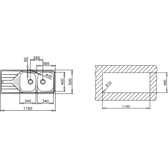 Set Küchenarmatur Teka ARK 239381200, Stahlspüle Teka Universe 115170006