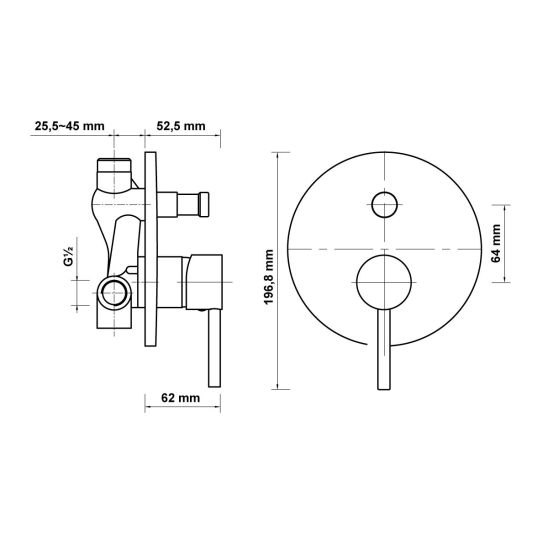 Set Badewannen- und Duscharmatur Hagser Lisa HGR80000034, Kopfbrause Hagser Mila HGR27000037, HGR29000037, HGR26000037, HGR23000037, HGR31000037