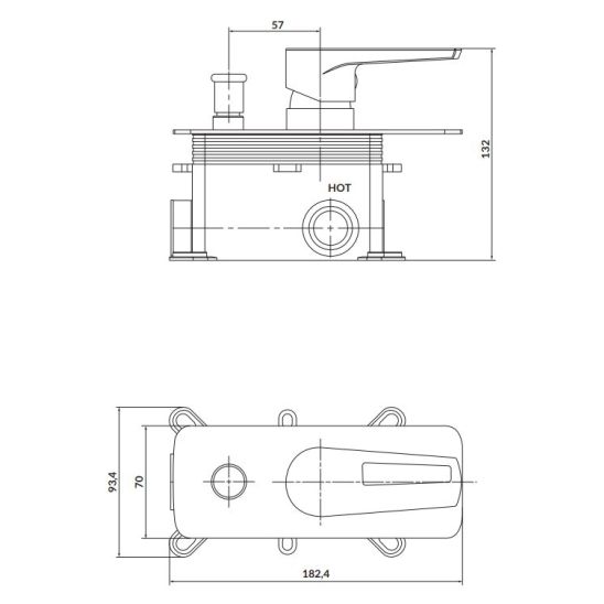 Set Duschset Cersanit Mille S951-522, Badewannen- und Duscharmatur Cersanit Mille S951-342, S951-711