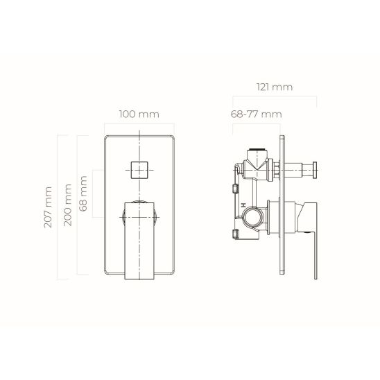 Set Badewannen- und Duscharmatur Oltens Gota 34101800, Auslauf für Badewannenarmatur Oltens Gota 39101800, 37103800, 39303800, 37200800