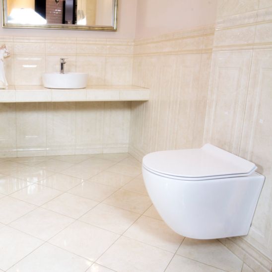 Set WC-Becken mit Absenkautomatik-Sitz LaVita Sofi Slim 5908211401461, Unterputzrahmen Tece Base 9400407, 9.240.401