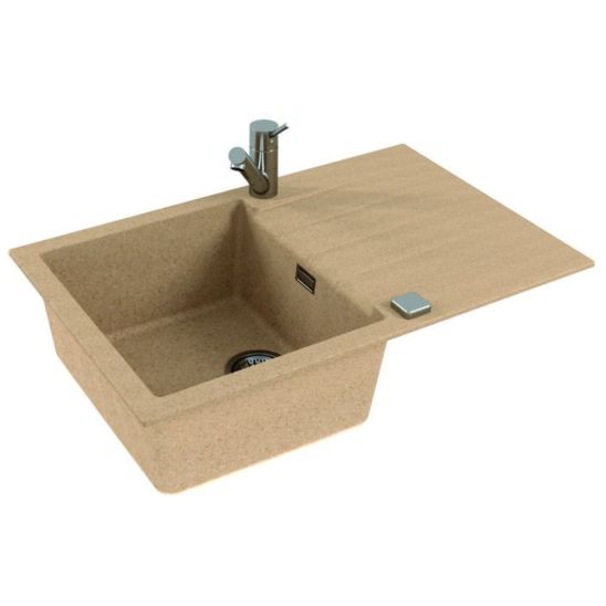 Set Granitspüle Alveus Cadit 1132024, Küchenarmatur Alveus Delos 1129020