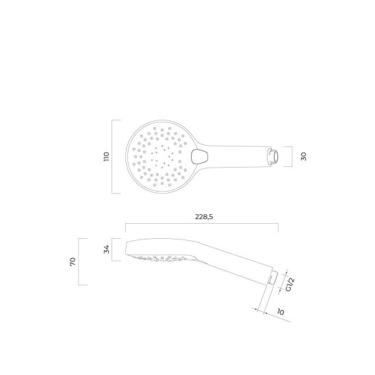 Set Handbrause Oltens Driva EasyClick 37104800, Duschhalter Oltens Gide 37402800, 37200800