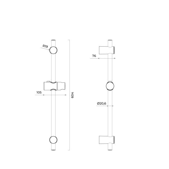 Set Duschstange Oltens Alling 37300800, Handbrause Oltens Sog 37103800, 37201800