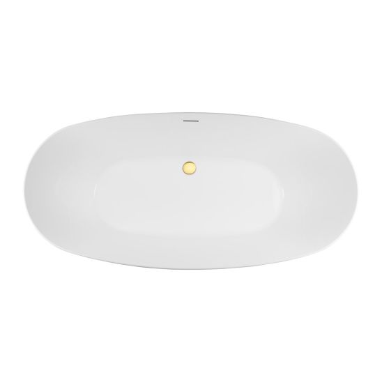 Set Wandmontierte Badewanne Oltens Begna 12011000, Verschlusskappe Oltens 09002800