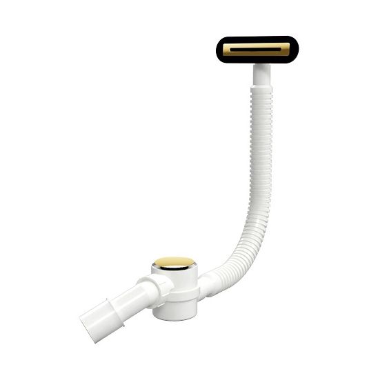 Set Rechteckige Badewanne Excellent Heaven Slim WAEX.HEV18WHS, Badewannensiphon Excellent Flow ARIN.FLOW.GL