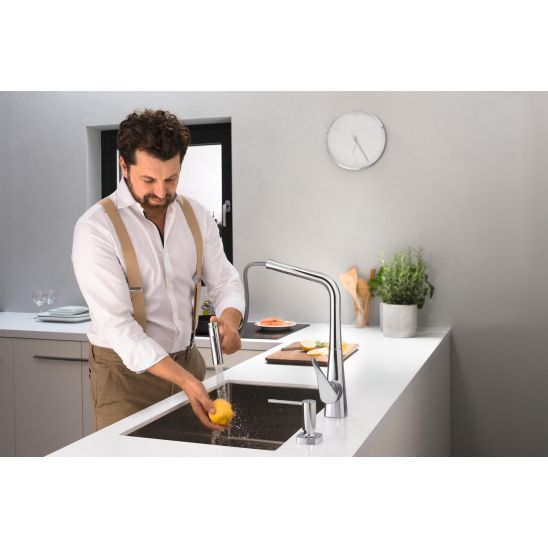 Set Küchenarmatur Hansgrohe Talis M54 72803800, Stahlspüle Hansgrohe S 71 43428800, 43921800