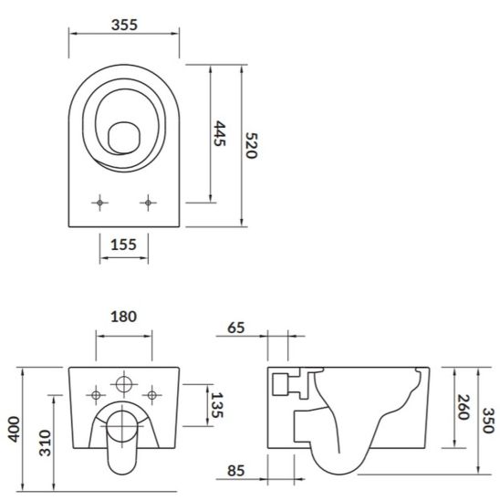 Set WC-Becken Cersanit Inverto K671-001-ECO, Toilletensitz Cersanit Inverto K98-0187-ECO