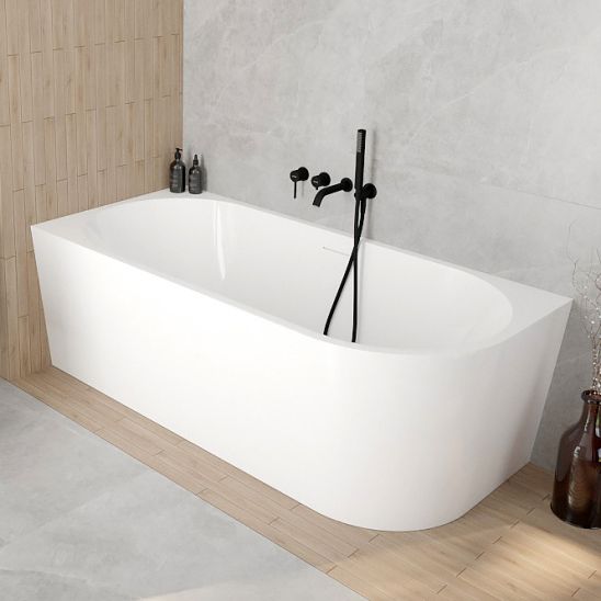 Set Eckbadewanne Oltens Delva 11000000, Verschlusskappe Oltens 09002000