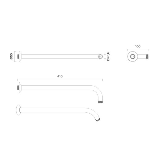 Set Kopfbrause Oltens Vindel 37000810, Wandarm Oltens Lagan 39400810
