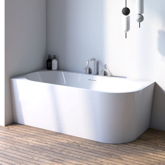 Set Eckbadewanne Oltens Hulda 11003000, Verschlusskappe Oltens 09002000