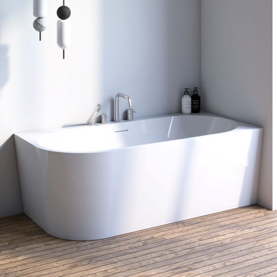 Set Eckbadewanne Oltens Hulda 11004000, Verschlusskappe Oltens 09002000