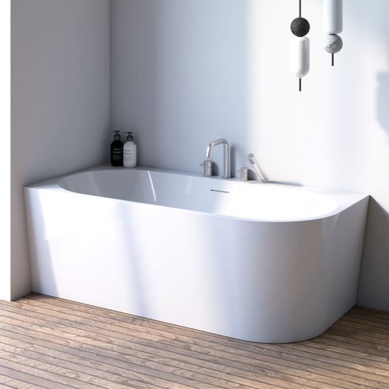 Set Eckbadewanne Oltens Hulda 11005000, Verschlusskappe Oltens 09002800