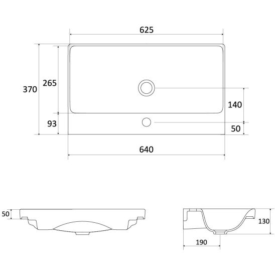 Set Kabinett Excellent Blanko MLEX.6301.640.WH, Waschbecken Excellent Blanko CENL.6317.650.WH, MLEX.6303.SET.GL