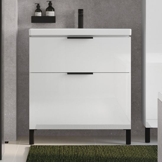 Set Badschrank Cersanit City S584-017-DSM, Waschtischplatte Cersanit Moduo S590-022, S599-0162, S584-034