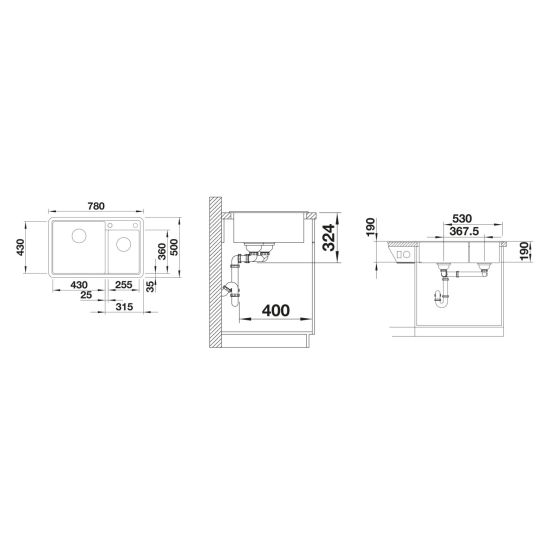 Set Granitspüle Blanco Legra 8 526229, Küchenarmatur Oltens Lista 35202100