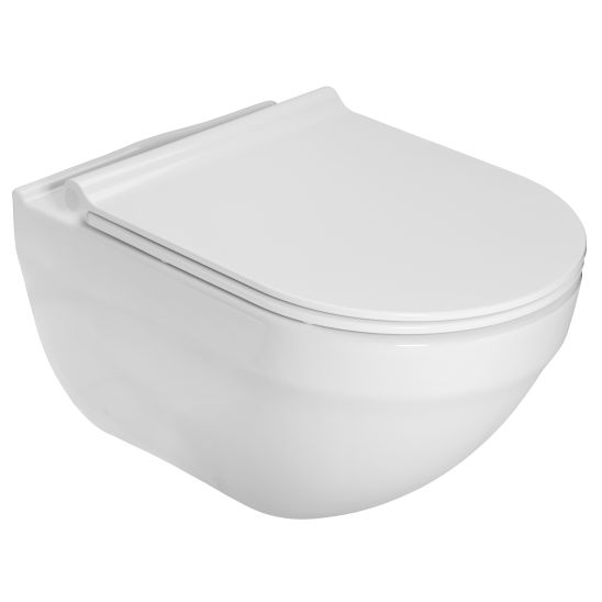 Set Verdeckter Rahmen mit Betätigungsplatte Grohe Solido 38981000, WC-Becken Roca Hebe A34H138000