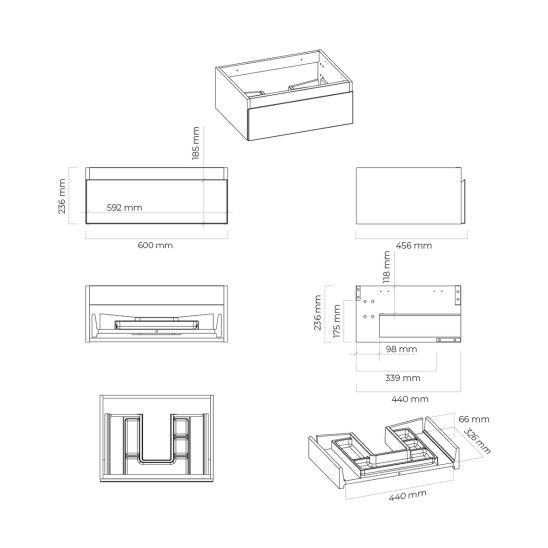 Set Kabinett Oltens Vernal 60002400, Kabinett Oltens Vernal 60009400, 63008400