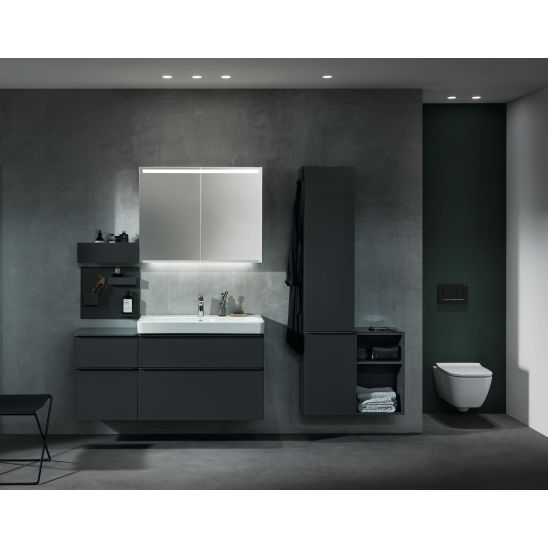 Set WC-Becken Geberit Smyle Square 500.208.01.8, Toilletensitz Geberit Smyle Square 500.240.01.1