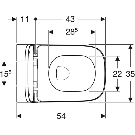 Set WC-Set mit Sitz Geberit Smyle Square 500.683.00.2, Unterputzrahmen Geberit Duofix 111.320.00.6, 111.815.00.1, 156.050.00.1