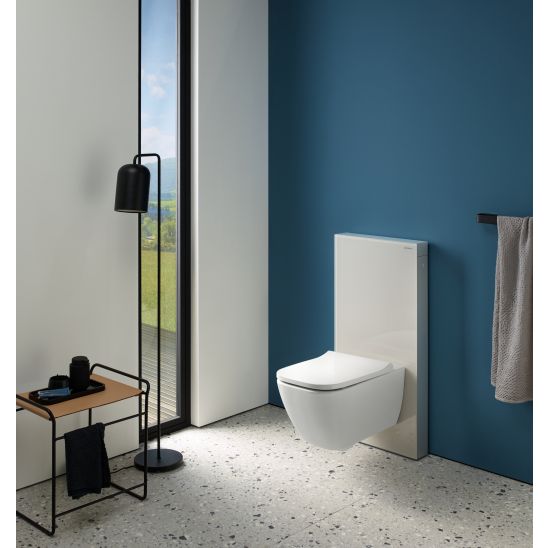 Set WC-Set mit Sitz Geberit Smyle Square 500.683.00.2, Unterputzrahmen Geberit Duofix 111.320.00.6, 111.815.00.1, 156.050.00.1