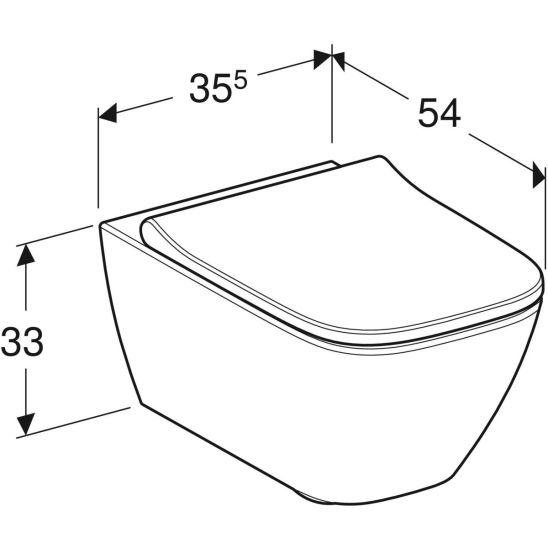 Set WC-Set mit Sitz Geberit Smyle Square 500.683.00.2, Unterputzrahmen Geberit Duofix 111.320.00.6, 111.815.00.1, 156.050.00.1