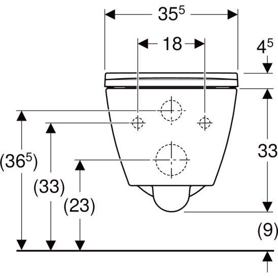 Set WC-Set mit Sitz Geberit Smyle Square 500.683.00.2, Unterputzrahmen Geberit Duofix 111.320.00.6, 111.815.00.1, 156.050.00.1