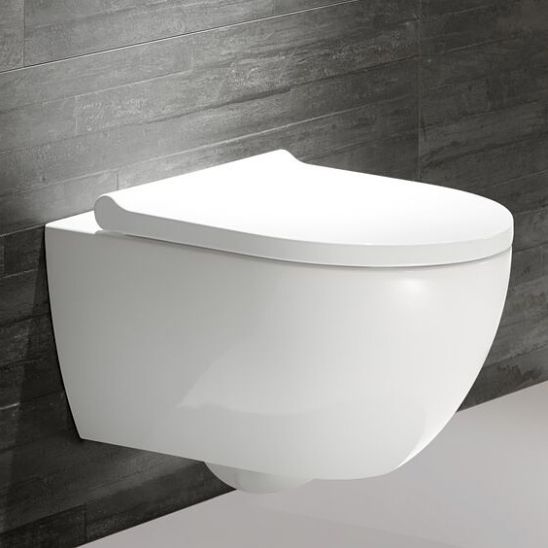 Set WC-Becken mit Absenkautomatik-Sitz Geberit Acanto 502.774.00.8, Unterputzrahmen Geberit Duofix 111.320.00.6, 111.815.00.1, 156.050.00.1