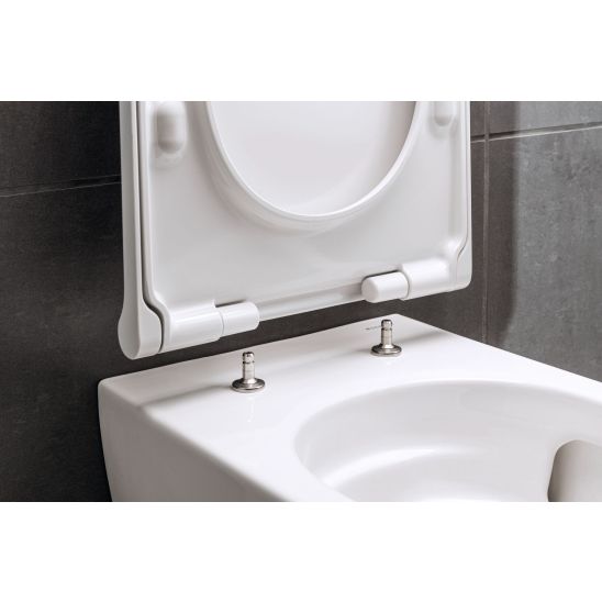 Set WC-Becken mit Absenkautomatik-Sitz Geberit Acanto 502.774.00.1, Unterputzrahmen Geberit Duofix 111.003.00.2, 111.815.00.1, 156.050.00.1