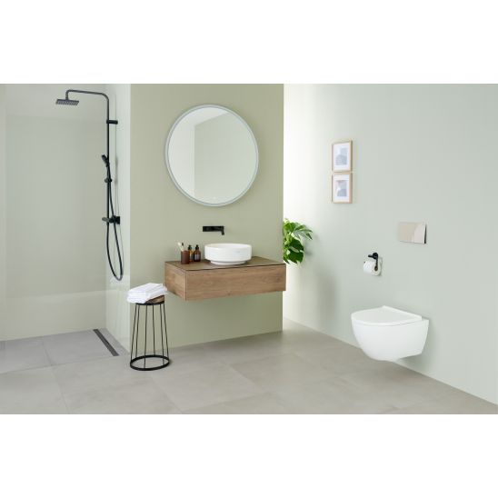 Set WC-Becken mit Absenkautomatik-Sitz Geberit Acanto 502.774.00.1, Unterputzrahmen Geberit Duofix 111.320.00.6, 111.815.00.1, 156.050.00.1