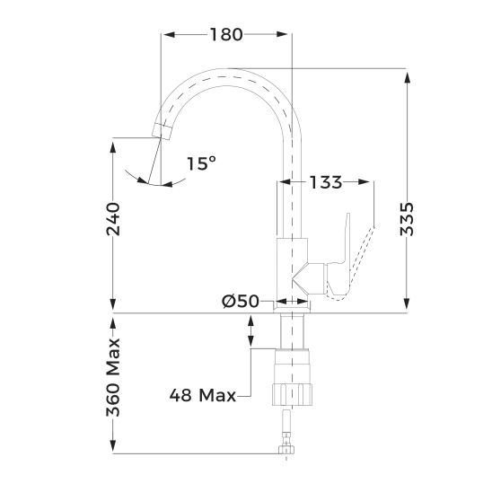 Set Tegranit-Spüle Teka Square 115230025, Küchenarmatur Teka IN 53915620N