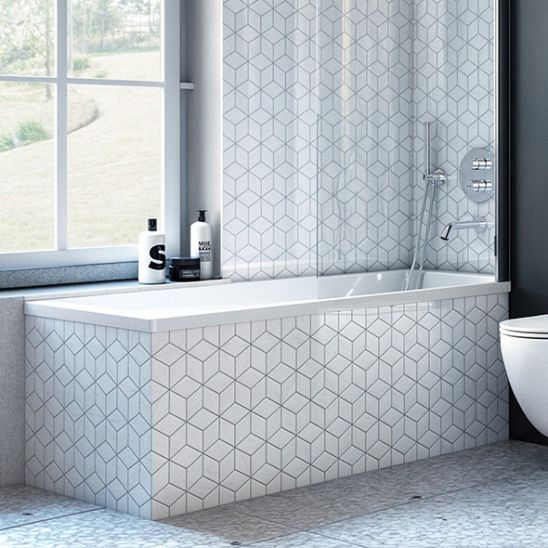 Set Badewannenabtrennung Oltens Sela 23202100, Rechteckige Badewanne Oltens Langfoss 10001900