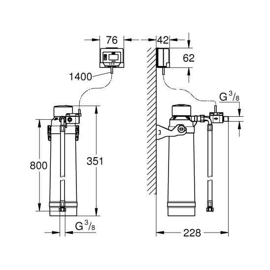 Set Wasserhahn mit Wasserfilter Grohe Blue 30601DC0, Untertischfilter Grohe Blue 40875000