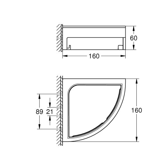 Set Eck-Duschregal Grohe Start Cube 411062430, Kleber Grohe 41128000