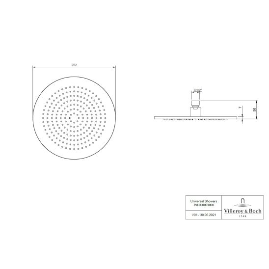 Set Badewannen- und Duscharmatur Villeroy & Boch Universal Taps & Fittings TVD00065300076, Kopfbrause Villeroy & Boch Universal Showers TVC00000100076, TVD00065100000, TVS10900600076, TVC00045800076, TVC00045351076, TVC00045600076, TVC00003500076