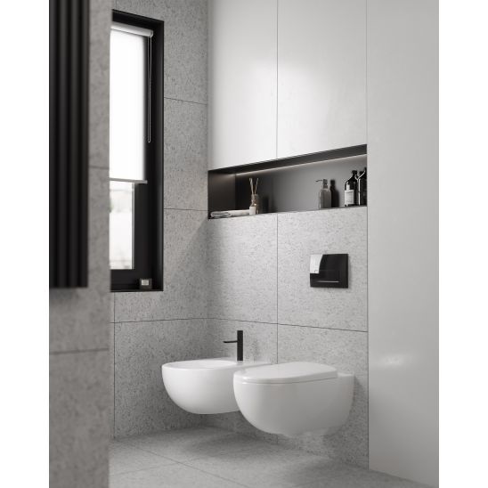 Set Unterputzrahmen Geberit Duofix 111.320.00.6, WC-Becken mit Absenkautomatik-Sitz Geberit Selnova Premium 502.793.00.1, 111.815.00.1, 156.050.00.1