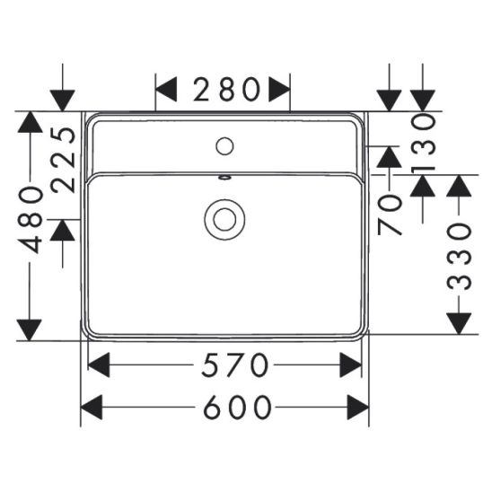 Set Kabinett Hansgrohe Xilesa E 54253760, Waschbecken Hansgrohe Xanuia Q 60133450