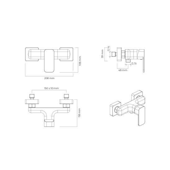 Set Duschbatterie Oltens Hadsel 33006100, Duschhalter Oltens Hald 37403100, 37200100, 37111100