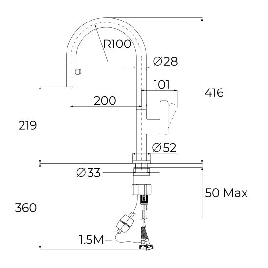 Set Tegranit-Spüle Teka Square 115230025, Küchenarmatur Teka Oval 116020015