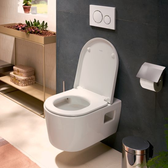 Set WC-Becken Hansgrohe EluPura S 62024450, Toilletensitz Hansgrohe EluPura Original S 60148450