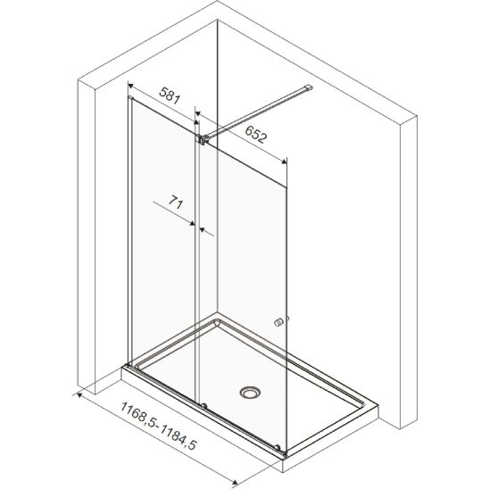 Set Montagesatz Excellent Ortigo KAEX.5012.1014.CR, Duschtüren Excellent Ortigo KAEX.5007.01.1200.LP1/2, KAEX.5007.01.1200.LP2/2, KAEX.5022800, KAEX.5022.CR