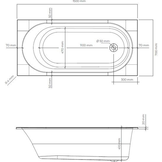 Set Badewannenabtrennung Oltens Sela 23202100, Rechteckige Badewanne Oltens Lykke 10009000