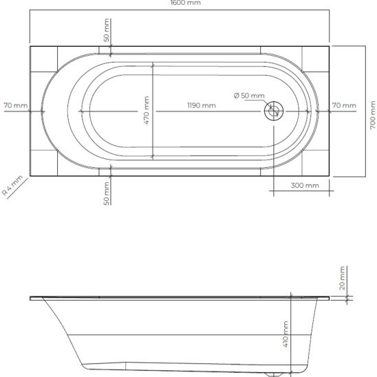 Set Badewannenabtrennung Oltens Sela 23202100, Rechteckige Badewanne Oltens Lykke 10010000